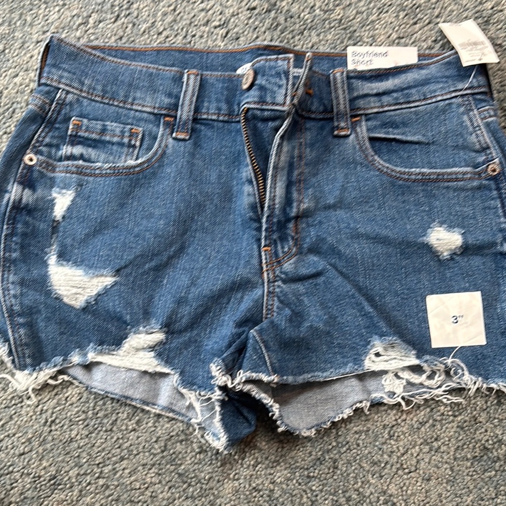 Old Navy Blue Distressed Jean Shorts